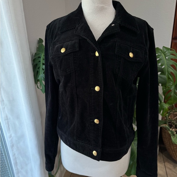 Lauren Jeans Co. Ralph Lauren Black Corduroy Trucker Jacket Y2K 90s style - Picture 2 of 5